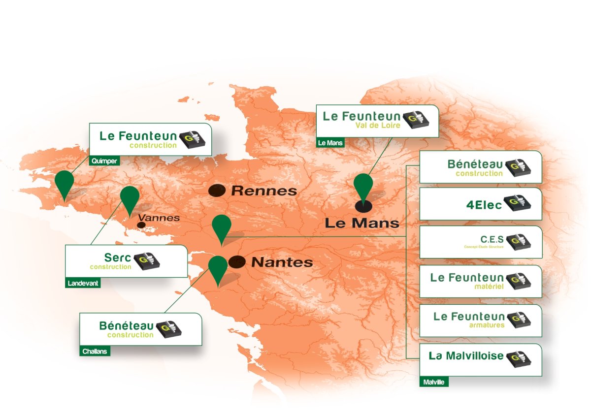 Carte implantation GLF